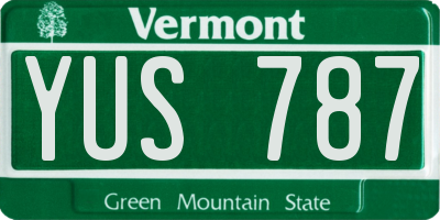 VT license plate YUS787