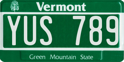 VT license plate YUS789