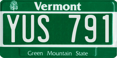 VT license plate YUS791