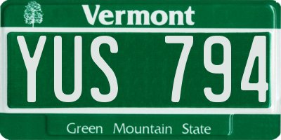 VT license plate YUS794