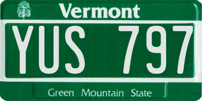VT license plate YUS797