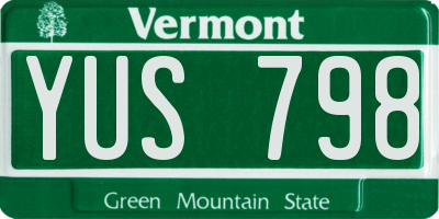 VT license plate YUS798