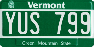 VT license plate YUS799