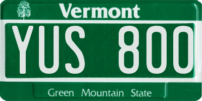 VT license plate YUS800