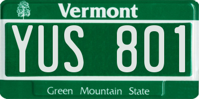 VT license plate YUS801