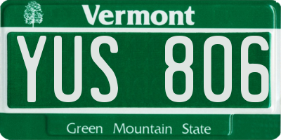VT license plate YUS806