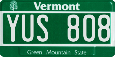 VT license plate YUS808