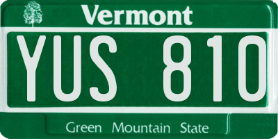 VT license plate YUS810