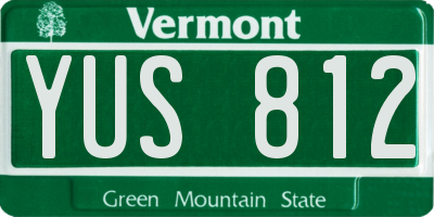 VT license plate YUS812