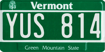 VT license plate YUS814