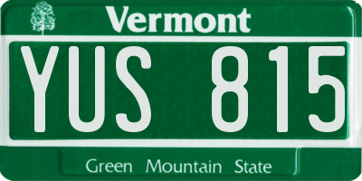 VT license plate YUS815