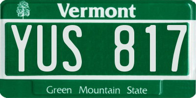VT license plate YUS817