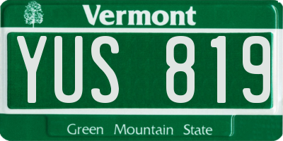 VT license plate YUS819