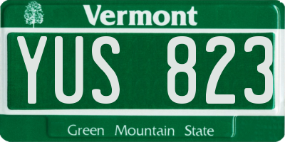 VT license plate YUS823