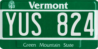VT license plate YUS824