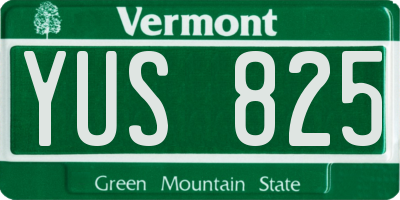 VT license plate YUS825