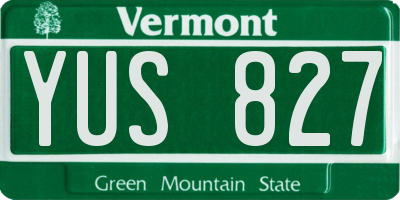 VT license plate YUS827