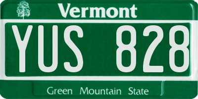 VT license plate YUS828