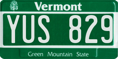 VT license plate YUS829