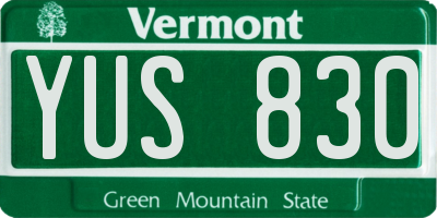 VT license plate YUS830