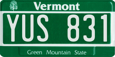 VT license plate YUS831