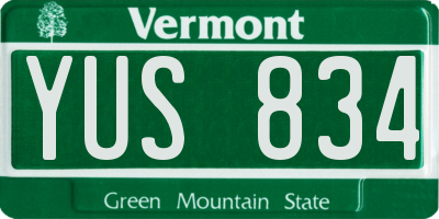 VT license plate YUS834