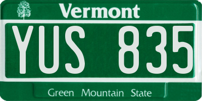 VT license plate YUS835