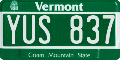 VT license plate YUS837