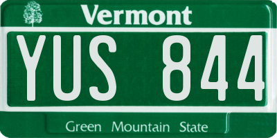 VT license plate YUS844