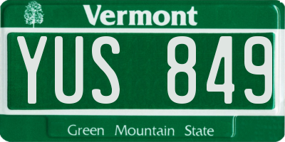 VT license plate YUS849