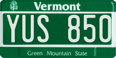 VT license plate YUS850