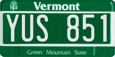 VT license plate YUS851