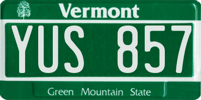 VT license plate YUS857