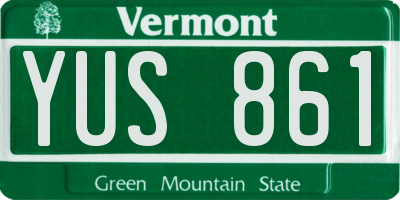 VT license plate YUS861