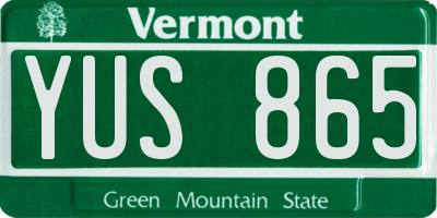 VT license plate YUS865