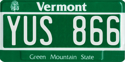 VT license plate YUS866