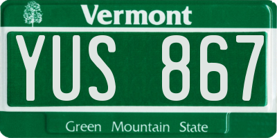 VT license plate YUS867