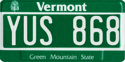 VT license plate YUS868