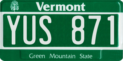 VT license plate YUS871