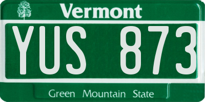 VT license plate YUS873