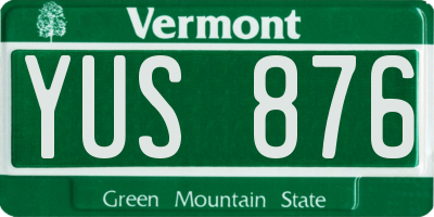 VT license plate YUS876