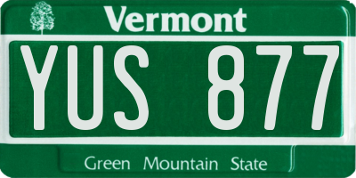VT license plate YUS877