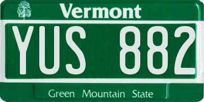VT license plate YUS882