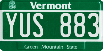 VT license plate YUS883