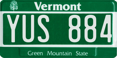 VT license plate YUS884