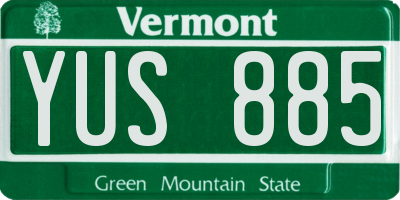 VT license plate YUS885