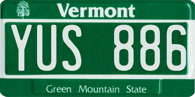 VT license plate YUS886