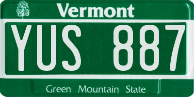VT license plate YUS887
