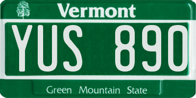 VT license plate YUS890