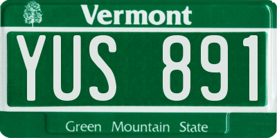VT license plate YUS891